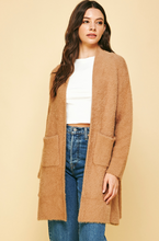 Load image into Gallery viewer, luxe brushed eyelash duster cardigan - camel