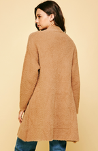 Load image into Gallery viewer, luxe brushed eyelash duster cardigan - camel