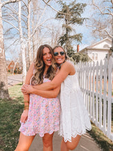 Load image into Gallery viewer, floral print satin mini dress - pink