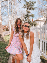 Load image into Gallery viewer, floral print satin mini dress - pink