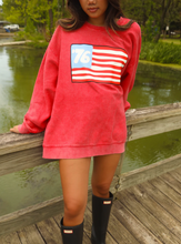 Load image into Gallery viewer, friday+saturday: 76 flag corded crew sweatshirt