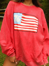 Load image into Gallery viewer, friday+saturday: 76 flag corded crew sweatshirt