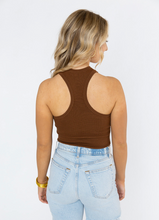 Load image into Gallery viewer, buddy love: jada high neck halter bodysuit - chocolate