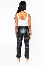 Load image into Gallery viewer, buddy love: gomez vegan leather pants - black