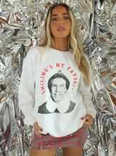 Load image into Gallery viewer, friday+saturday: buddy the elf smiling is my favorite sweatshirt
