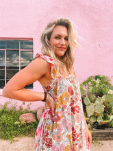 Load image into Gallery viewer, floral print square neck maxi dress - pink