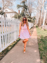 Load image into Gallery viewer, floral print satin mini dress - pink