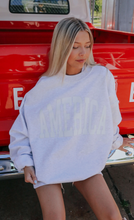 Load image into Gallery viewer, *PREORDER* friday + saturday: america collegiate sweatshirt