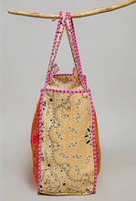 Load image into Gallery viewer, *PREORDER* love bandana colorblock quilted tote bag - orange multi