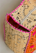 Load image into Gallery viewer, *PREORDER* love bandana colorblock quilted tote bag - orange multi