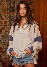 Load image into Gallery viewer, collared prep colorblock loose fit top - available in two colors