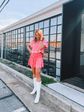 Load image into Gallery viewer, queen of sparkles: swing short - neon pink/silver