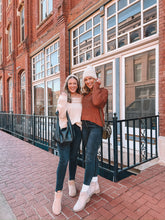 Load image into Gallery viewer, rib off the shoulder pullover knit sweater (adjustable to cowl neck) - natural