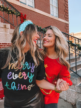 Load image into Gallery viewer, merry everything puff sleeve sweater - black