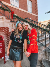 Load image into Gallery viewer, merry everything puff sleeve sweater - black