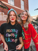 Load image into Gallery viewer, merry everything puff sleeve sweater - black