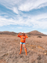 Load image into Gallery viewer, daydreamer: johnny cash boots and hat long sleeve crew tee