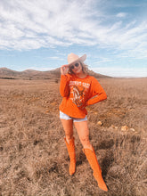 Load image into Gallery viewer, daydreamer: johnny cash boots and hat long sleeve crew tee