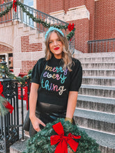 Load image into Gallery viewer, merry everything puff sleeve sweater - black