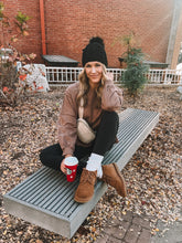 Load image into Gallery viewer, raw edge french terry sweatshirt - mocha