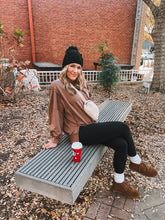 Load image into Gallery viewer, raw edge french terry sweatshirt - mocha