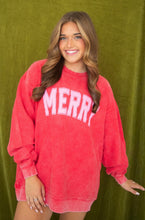 Load image into Gallery viewer, friday+saturday: merry corded crew sweatshirt
