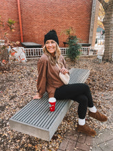 Load image into Gallery viewer, raw edge french terry sweatshirt - mocha