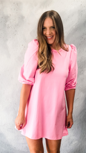 Load image into Gallery viewer, knit half sleeve mini dress - pink