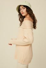 Load image into Gallery viewer, ribbed off the shoulder knit sweater