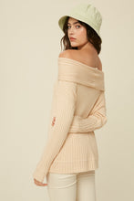 Load image into Gallery viewer, ribbed off the shoulder knit sweater