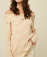 Load image into Gallery viewer, ribbed off the shoulder knit sweater