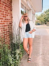 Load image into Gallery viewer, stripe button down woven shirt - black/white