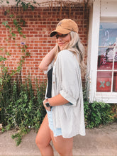 Load image into Gallery viewer, stripe button down woven shirt - black/white