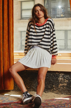 Load image into Gallery viewer, stripe print long sleeve top - black/white