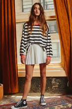 Load image into Gallery viewer, stripe print long sleeve top - black/white