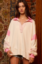 Load image into Gallery viewer, collared prep colorblock loose fit top - available in two colors