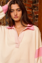 Load image into Gallery viewer, collared prep colorblock loose fit top - available in two colors