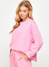 Load image into Gallery viewer, long sleeve casual textured set - bubble gum