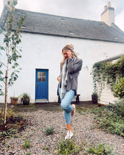 Load image into Gallery viewer, mock neck long sleeve knit sweater - charcoal