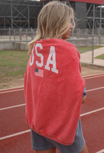 Load image into Gallery viewer, charlie southern: USA flag corded sweatshirt - red