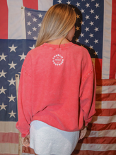 Load image into Gallery viewer, charlie southern: USA flag corded sweatshirt - red