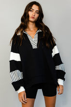 Load image into Gallery viewer, collared prep colorblock loose fit top - available in two colors