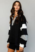 Load image into Gallery viewer, collared prep colorblock loose fit top - available in two colors