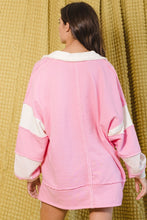 Load image into Gallery viewer, collared prep colorblock loose fit top - available in two colors