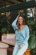 Load image into Gallery viewer, buddy love: noah cropped ribbed sweater - blue