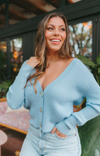 Load image into Gallery viewer, buddy love: noah cropped ribbed sweater - blue