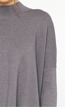Load image into Gallery viewer, mock neck long sleeve knit sweater - charcoal