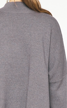 Load image into Gallery viewer, mock neck long sleeve knit sweater - charcoal