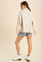Load image into Gallery viewer, shacket: corduroy front one pocket shirt - sand