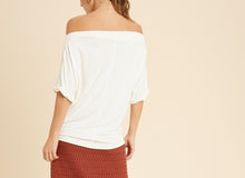 Load image into Gallery viewer, off the shoulder solid top - ivory (wear it three ways)